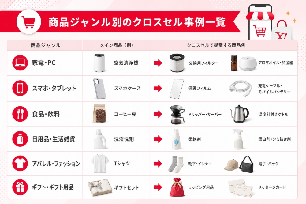 Yahoo!ショッピングで活用できるクロスセル商品例