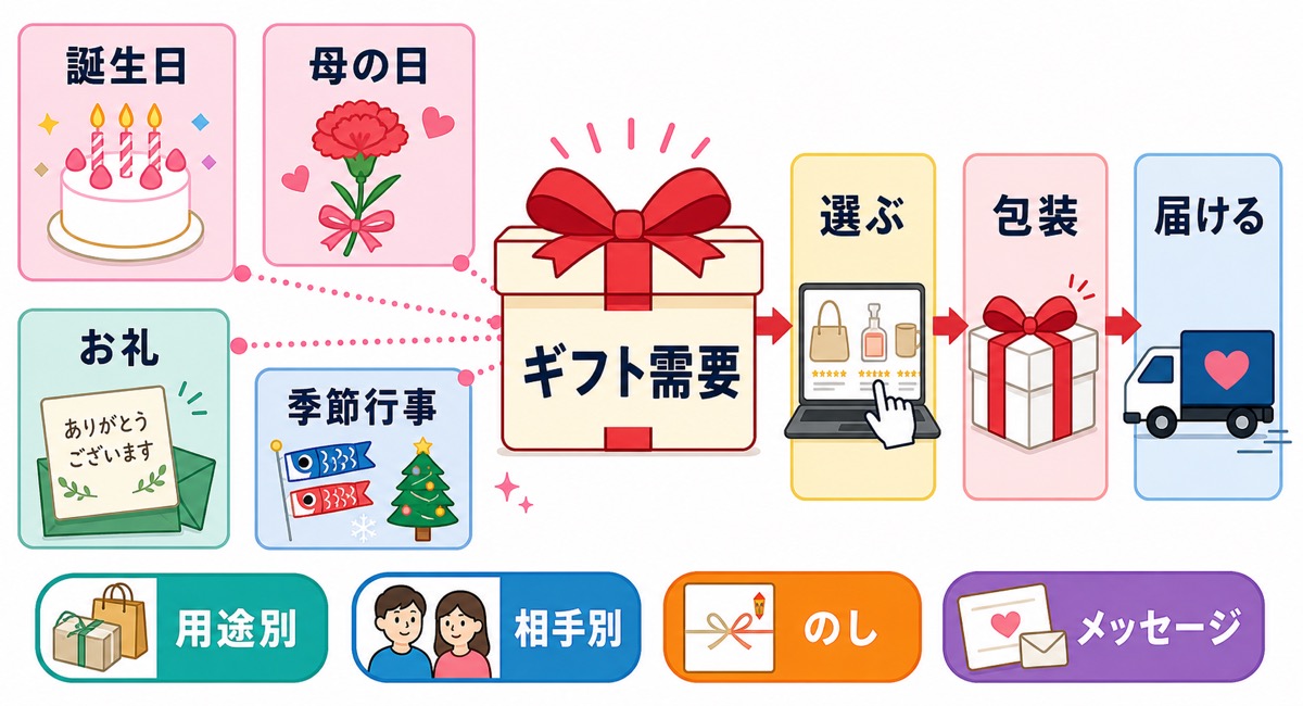 Yahoo!ショッピングのギフト需要が発生するシーンを示した図