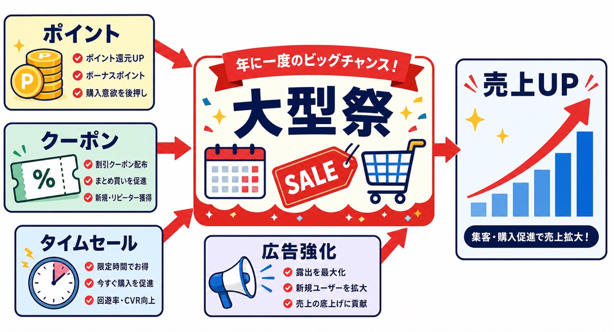 超PayPay祭のセール前・開催中・終了後の運用ポイントを示した図