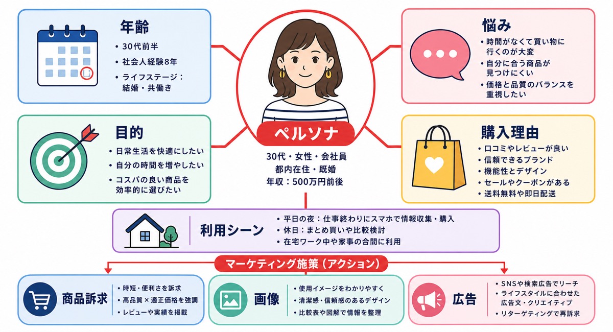 Yahoo!ショッピングのペルソナ設定の考え方を示した図