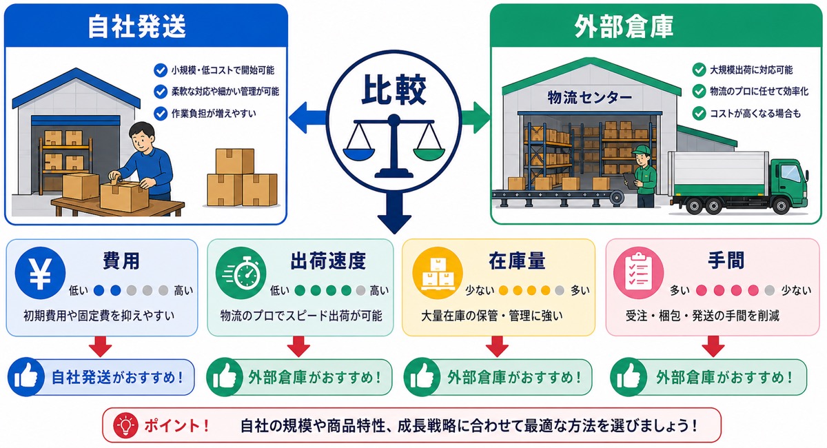 倉庫会社選びで確認すべきポイントをまとめた表
